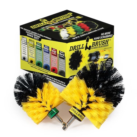 Drill Brush Power Scrubber By Useful Products 5 in W 5 in L Brush, Yellow Y-S-MO-QC-DB
